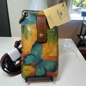 Patricia Nash WATERCOLOR BUTTERFLY Phone Holder Crossbody NWT